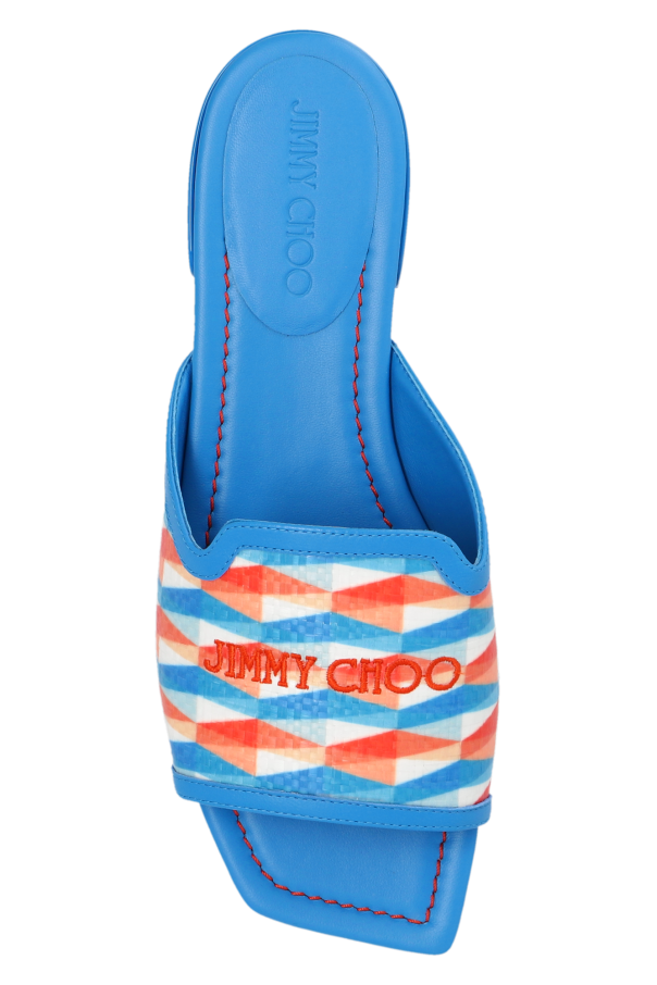 【NEW】Jimmy Choo / Nako 刺繍プリント レザーサンダル / 2色 NEW】Jimmy Choo / Nako 刺繍プリント レザーサンダル / 2色